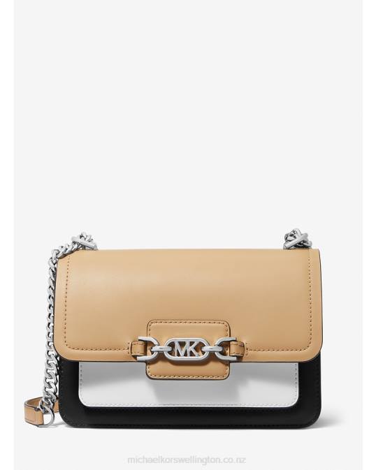 Women Black/Camel Heather Large Color-Block Leather Shoulder Bag Michael Kors P6NH1295